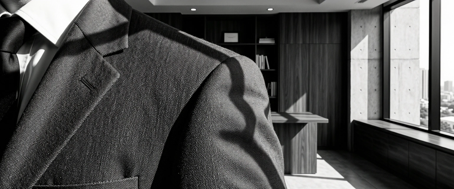 Textile detail of executive tailoring