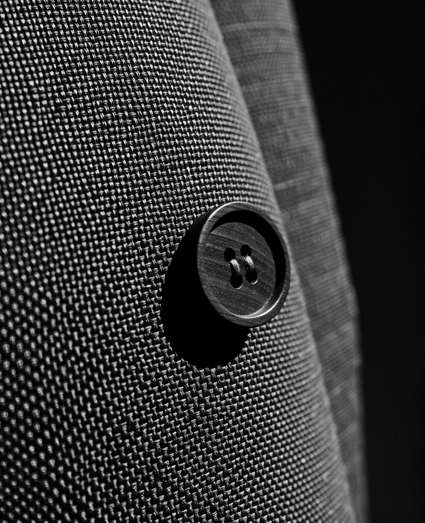 Close-up of charcoal linen weave